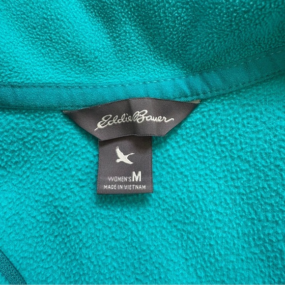 EDDIE BAUER Quarter Zip Fleece Sweatshirt Teal Womens Medium - Picture 3 of 8